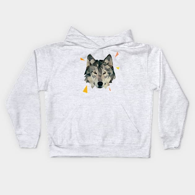 triangle wolf Kids Hoodie by gazonula